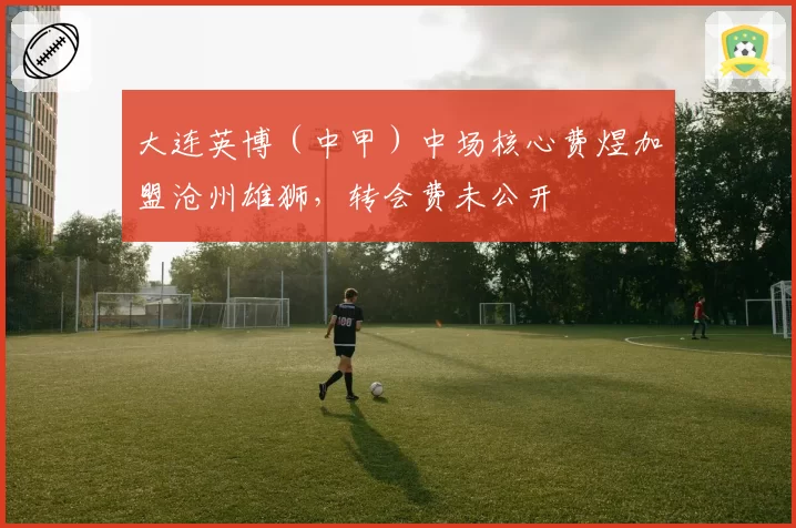 大连英博（中甲）中场核心费煜加盟沧州雄狮，转会费未公开